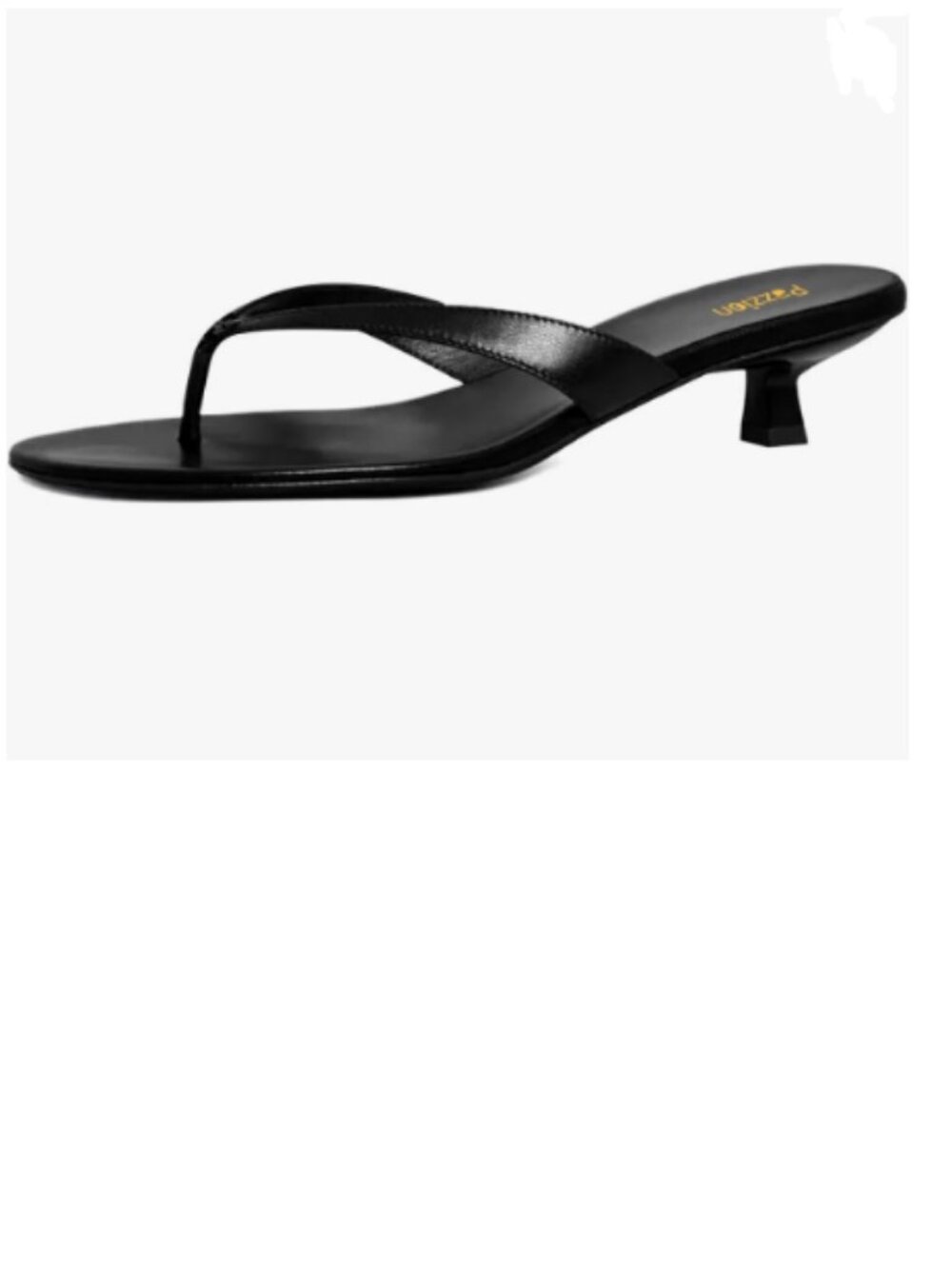 Pazzion Black Open Toe Kitten Flip Flop Slip On Low Heel Thong Sandal Party Shoe